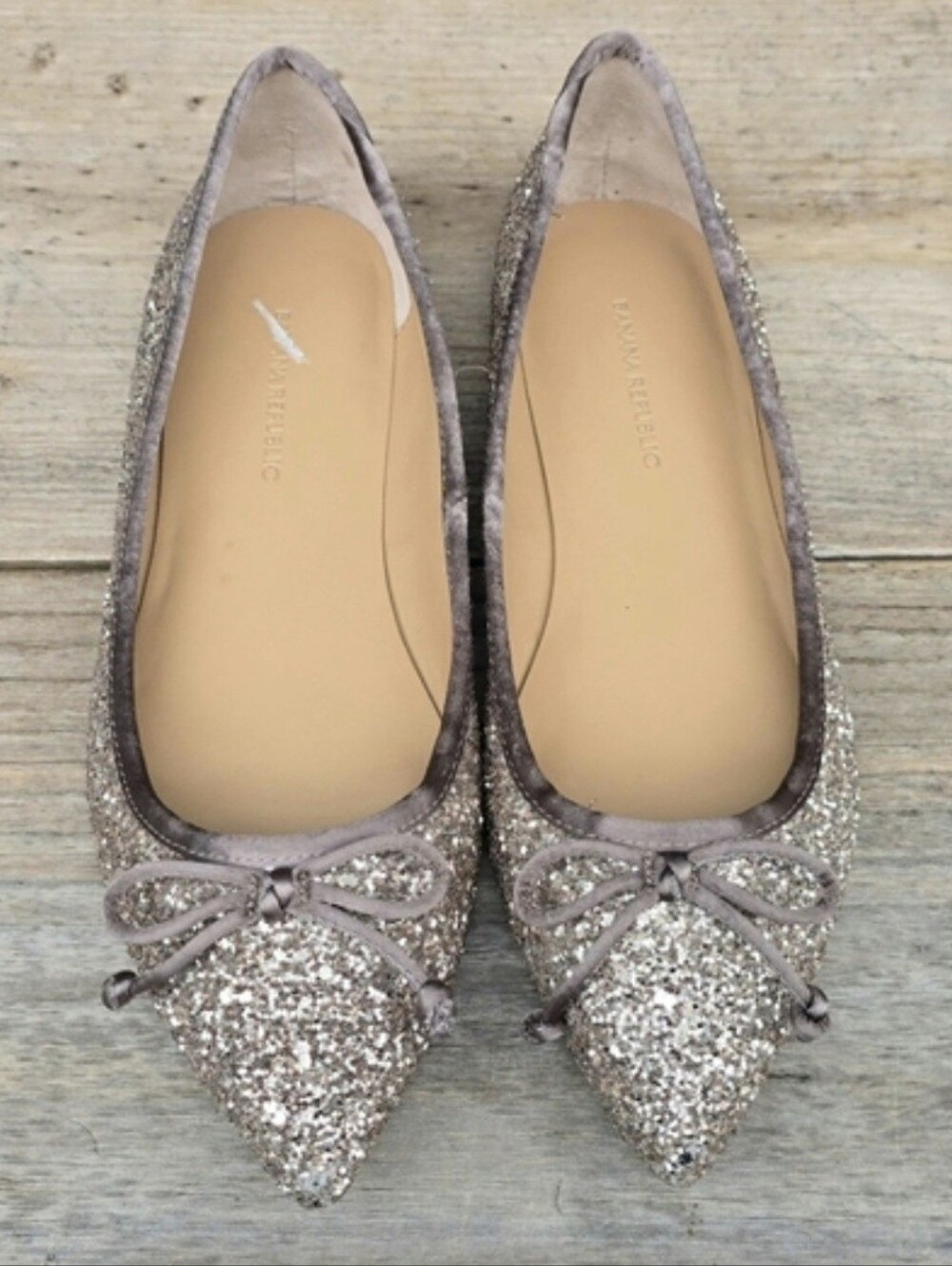 Banana Republic Robin Refind Sparkle Elegant Pointy Toe Ballet Flats 6.5M